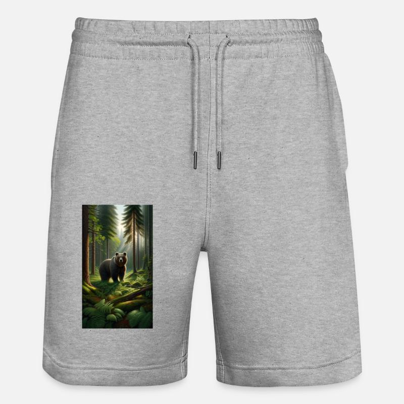 Ours brun - Short de jogging bio TRAINER Stanley/Stella unisexe - gris chiné