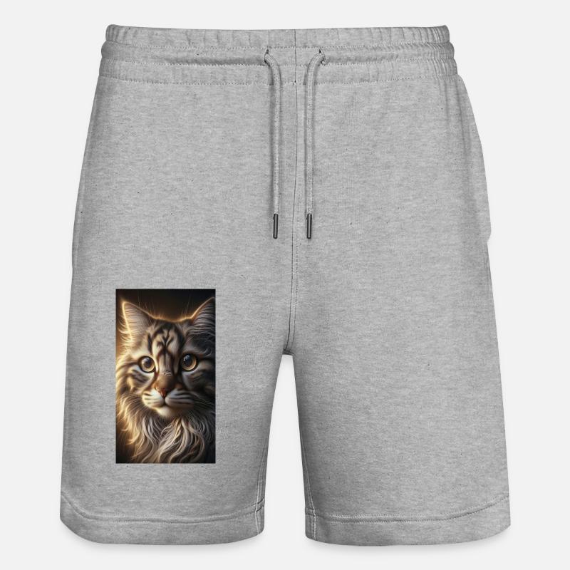 Portrait de chat - Short de jogging bio TRAINER Stanley/Stella unisexe - gris chiné