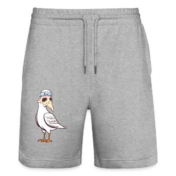maritim Halloween Möwe Möwen Matrose - Stanley/Stella Unisex Bio Joggingshorts Trainer  - Grau meliert - Vorne - Nik (191cm) & Marisol (170cm)