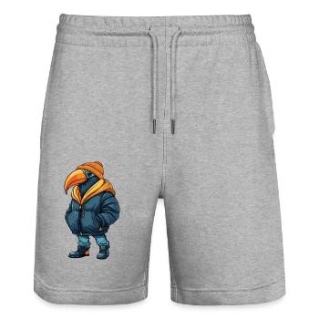 Toucan Bird Fashion Winter - Stanley/Stella Trainer Unisex Organic Jogging Shorts - heather grey - Front - Nik (191cm) & Marisol (170cm)
