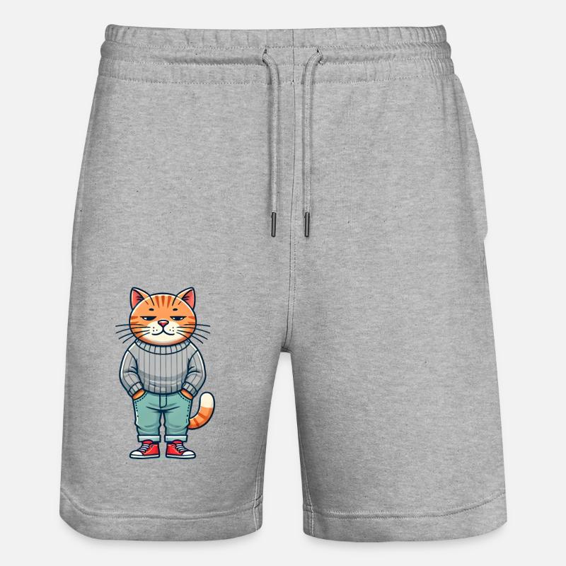 Drôle Chat Réfrigéré Amour Chats - Short de jogging bio TRAINER Stanley/Stella unisexe - gris chiné