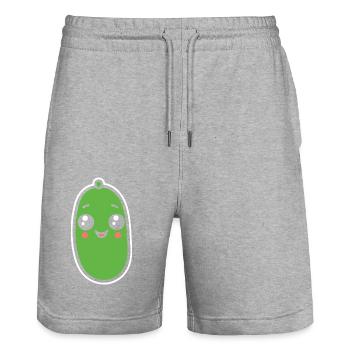 cucumber - Stanley/Stella Trainer Unisex Organic Jogging Shorts - heather grey - Front - Nik (191cm) & Marisol (170cm)