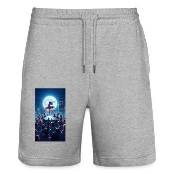 SWS MIDNIGHT GIRL - Stanley/Stella Unisex Bio Joggingshorts Trainer  - Grau meliert - Vorne - Nik (191cm) & Marisol (170cm)