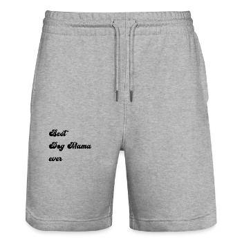 best Dog Mama - Stanley/Stella Unisex Bio Joggingshorts Trainer  - Grau meliert - Vorne - Nik (191cm) & Marisol (170cm)