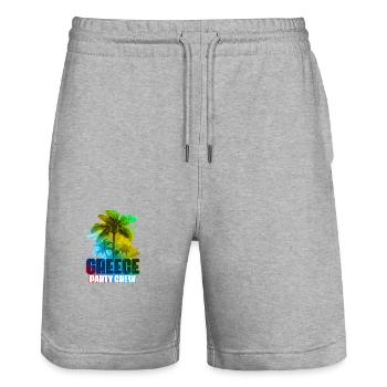 Greece Party Crew Colorful - Stanley/Stella Trainer Unisex Organic Jogging Shorts - heather grey - Front - Nik (191cm) & Marisol (170cm)