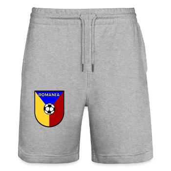 Footballeurs roumains - Short de jogging bio TRAINER Stanley/Stella unisexe - gris chiné - Devant - Nik (191cm) & Marisol (170cm)