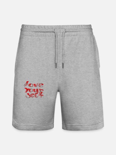 Love yourself - Stanley/Stella Unisex Bio Joggingshorts Trainer  - Grau meliert