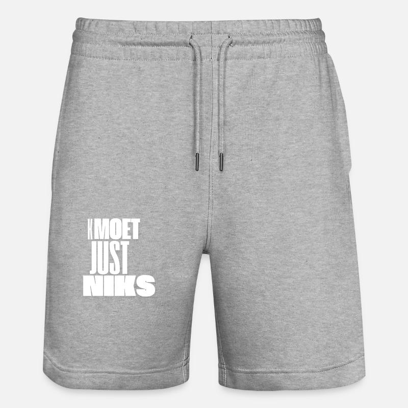 Kmoet Just Niks - Stanley/Stella Unisex Bio Joggingshorts Trainer  - Grau meliert