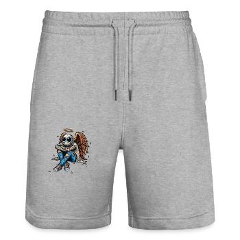 Sad Angel - Stanley/Stella Unisex Bio Joggingshorts Trainer  - Grau meliert - Vorne - Nik (191cm) & Marisol (170cm)