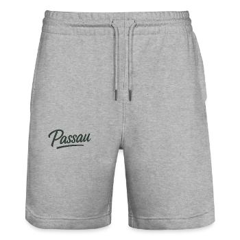 Passau - Stanley/Stella Unisex Bio Joggingshorts Trainer  - Grau meliert - Vorne - Nik (191cm) & Marisol (170cm)