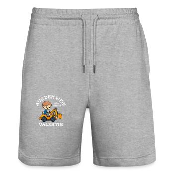 Valentin Vorname Bagger - Stanley/Stella Unisex Bio Joggingshorts Trainer  - Grau meliert - Vorne - Nik (191cm) & Marisol (170cm)