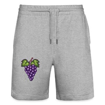 Weintrauben Pixel - Stanley/Stella Unisex Bio Joggingshorts Trainer  - Grau meliert - Vorne - Nik (191cm) & Marisol (170cm)