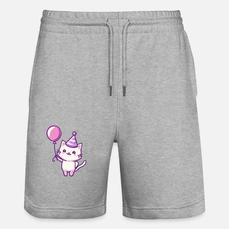 Chat Anniversaire Bébé - Short de jogging bio TRAINER Stanley/Stella unisexe - gris chiné