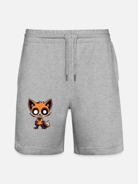 Fox Halloween Comic Funny - Stanley/Stella Trainer Unisex Organic Jogging Shorts - heather grey
