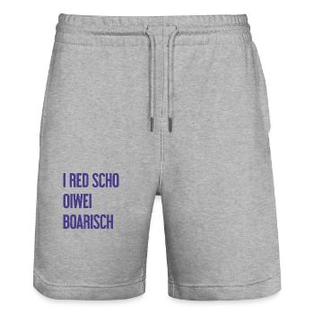 I red scho oiwei boarisch - Stanley/Stella Unisex Bio Joggingshorts Trainer  - Grau meliert - Vorne - Nik (191cm) & Marisol (170cm)