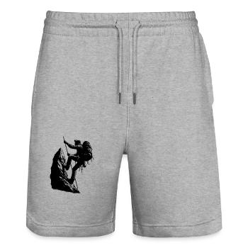 Mountaineers on the rope Mountain Summit sports Climbing - Stanley/Stella Trainer Unisex Organic Jogging Shorts - heather grey - Front - Nik (191cm) & Marisol (170cm)