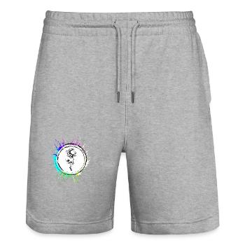 Symbole de l’icône de la rose - Short de jogging bio TRAINER Stanley/Stella unisexe - gris chiné - Devant - Nik (191cm) & Marisol (170cm)