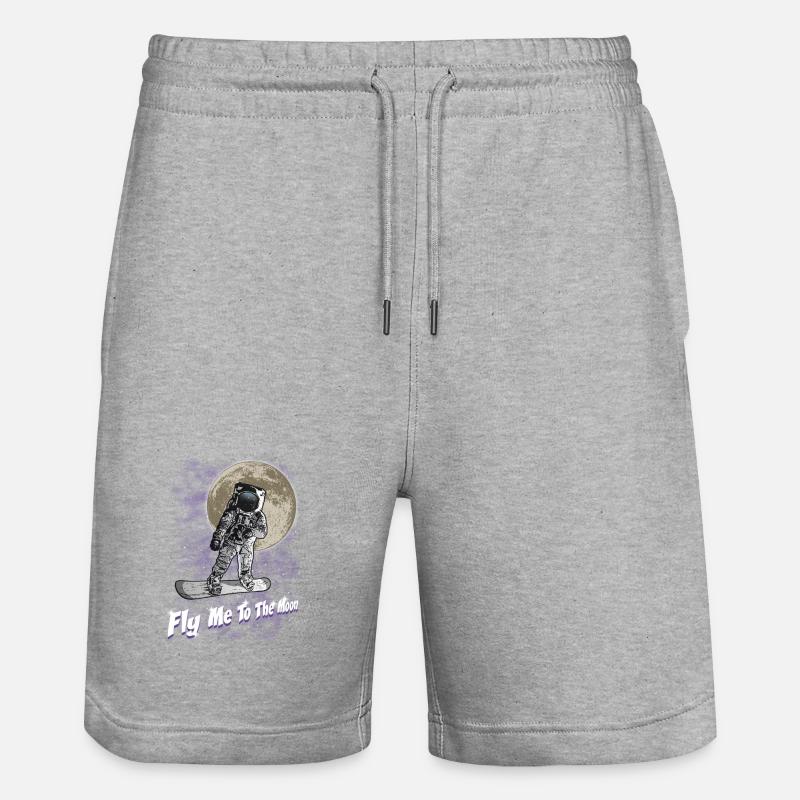 Cosmonaute et snowboard - Short de jogging bio TRAINER Stanley/Stella unisexe - gris chiné