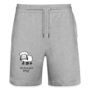 Ich find dich Schaf! - Stanley/Stella Unisex Bio Joggingshorts Trainer  - Grau meliert - Vorne - Nik (191cm) & Marisol (170cm)