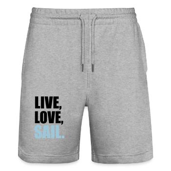 voile - Short de jogging bio TRAINER Stanley/Stella unisexe - gris chiné - Devant - Nik (191cm) & Marisol (170cm)