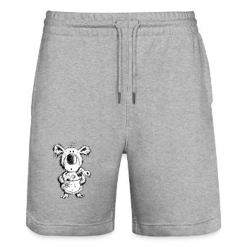 Koala Maman avec des bébés - Short de jogging bio TRAINER Stanley/Stella unisexe - gris chiné - Devant - Nik (191cm) & Marisol (170cm)