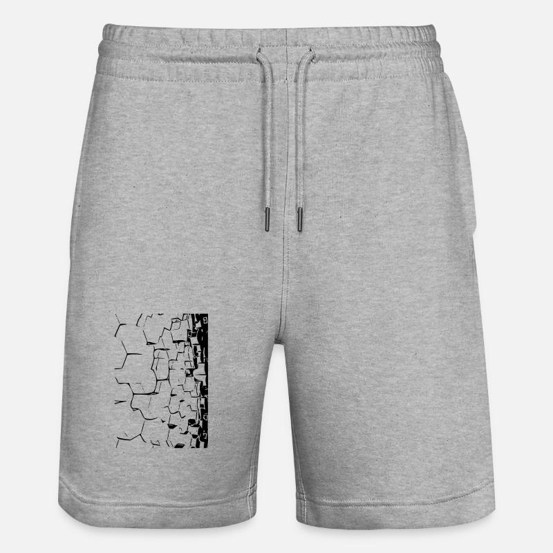 3D honeycombs - Stanley/Stella Trainer Unisex Organic Jogging Shorts - heather grey