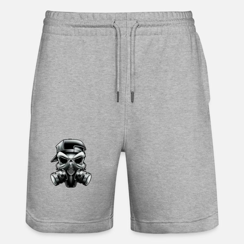 Masques cool Skull !!! - Short de jogging bio TRAINER Stanley/Stella unisexe - gris chiné
