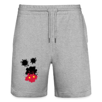 Mouse spots - Stanley/Stella Trainer Unisex Organic Jogging Shorts - heather grey - Front - Nik (191cm) & Marisol (170cm)