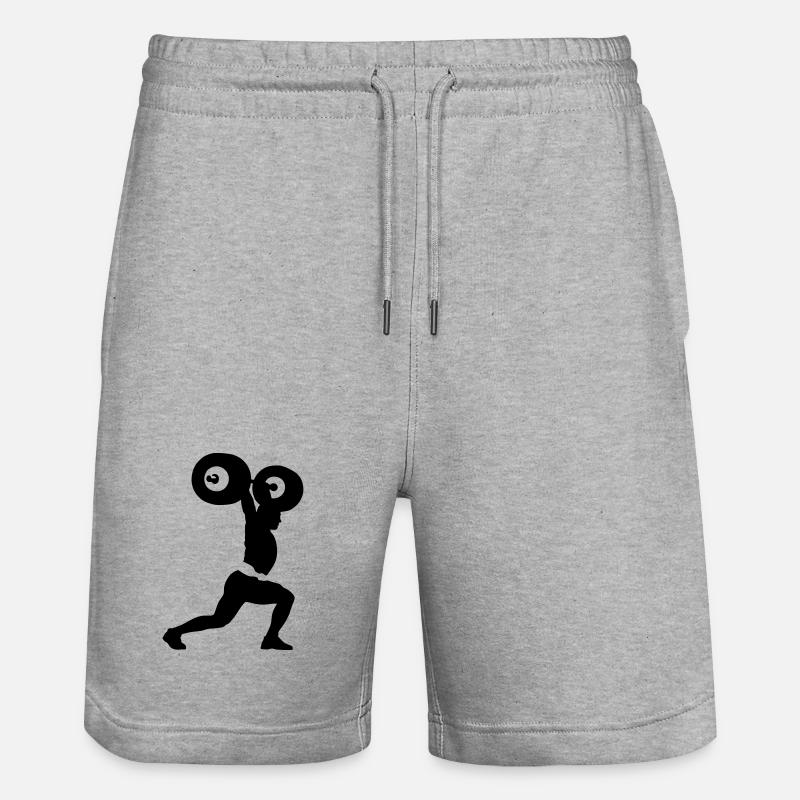 Gewichtheber - Stanley/Stella Unisex Bio Joggingshorts Trainer  - Grau meliert