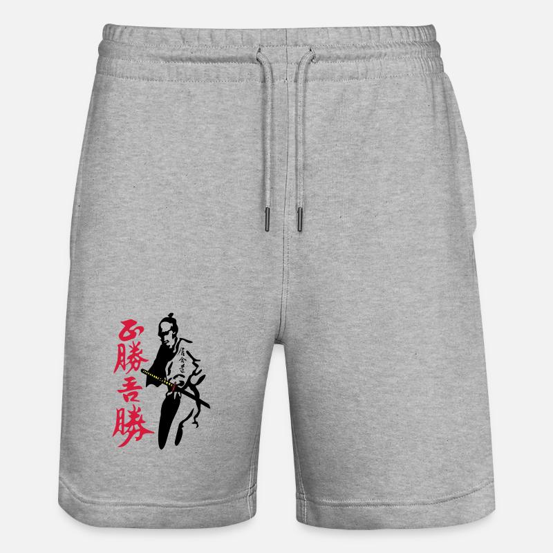 Bushi Night Hunter - Stanley/Stella Unisex Bio Joggingshorts Trainer  - Grau meliert