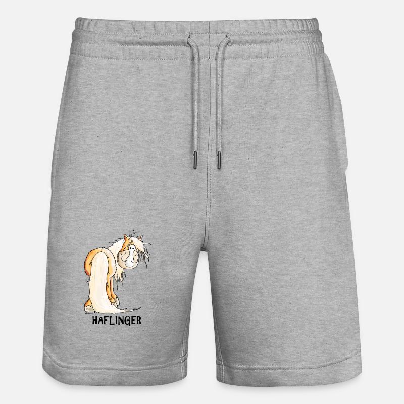 Drôle Haflinger Cheval - Short de jogging bio TRAINER Stanley/Stella unisexe - gris chiné