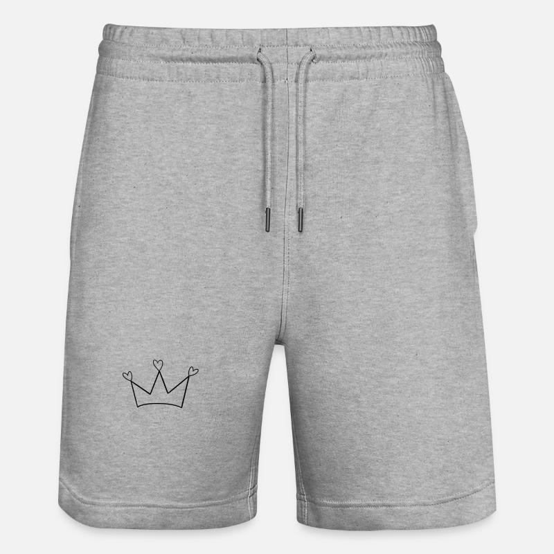 Königliche Krone mit Herz – Love Statement - Stanley/Stella Unisex Bio Joggingshorts Trainer  - Grau meliert