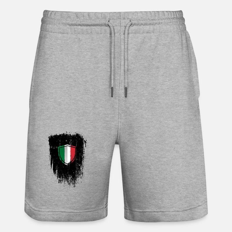 Bouclier du drapeau italien vieilli - Short de jogging bio TRAINER Stanley/Stella unisexe - gris chiné