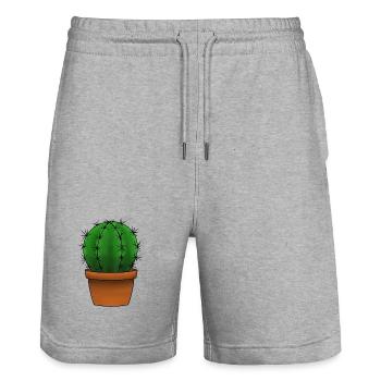 Cactus - Stanley/Stella Unisex Bio Joggingshorts Trainer  - Grau meliert - Vorne - Nik (191cm) & Marisol (170cm)