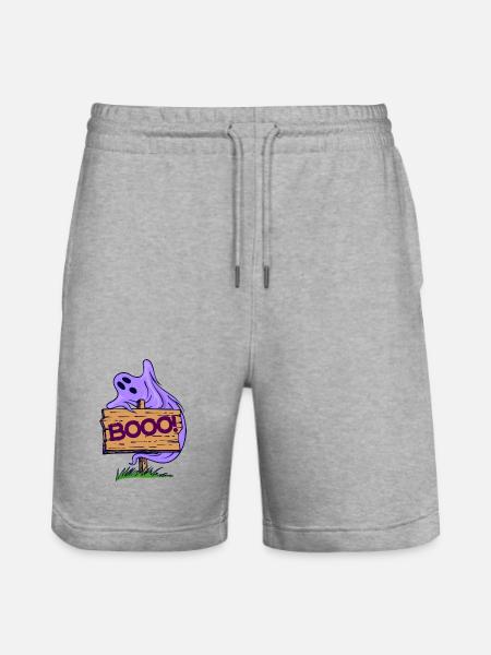 Ghosts Saying Halloween Creepy - Stanley/Stella Trainer Unisex Organic Jogging Shorts - heather grey