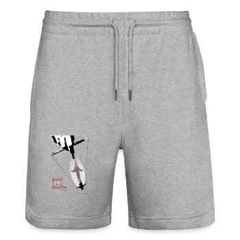 théâtre - Short de jogging bio TRAINER Stanley/Stella unisexe - gris chiné - Devant - Nik (191cm) & Marisol (170cm)