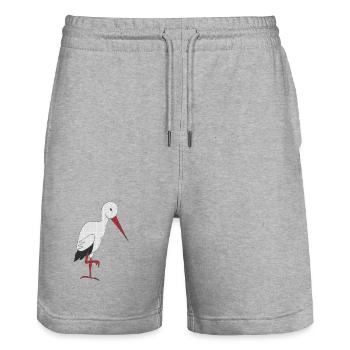storch - Stanley/Stella Unisex Bio Joggingshorts Trainer  - Grau meliert - Vorne - Nik (191cm) & Marisol (170cm)
