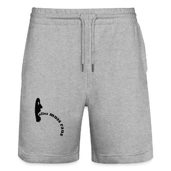 Alles muss raus - T-Shirt - Stanley/Stella Unisex Bio Joggingshorts Trainer  - Grau meliert - Vorne - Nik (191cm) & Marisol (170cm)