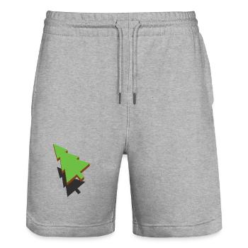 3d Christmas Tree - Stanley/Stella Trainer Unisex Organic Jogging Shorts - heather grey - Front - Nik (191cm) & Marisol (170cm)