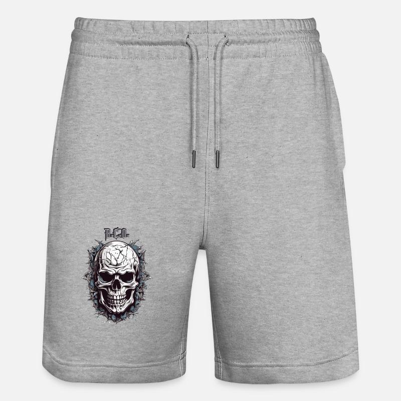 Crâne B.C.O - Short de jogging bio TRAINER Stanley/Stella unisexe - gris chiné