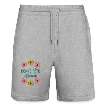 OMA. OMA - Stanley/Stella Unisex Bio Joggingshorts Trainer  - Grau meliert - Vorne - Nik (191cm) & Marisol (170cm)