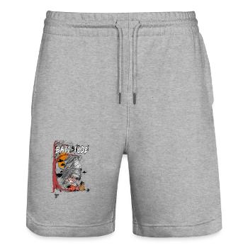 Batt-itude - Short de jogging bio TRAINER Stanley/Stella unisexe - gris chiné - Devant - Nik (191cm) & Marisol (170cm)