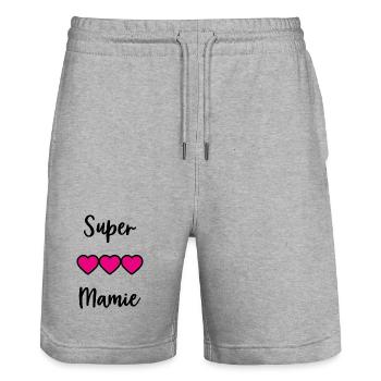 SUPER GRANNIA - Stanley/Stella Unisex Bio Joggingshorts Trainer  - Grau meliert - Vorne - Nik (191cm) & Marisol (170cm)