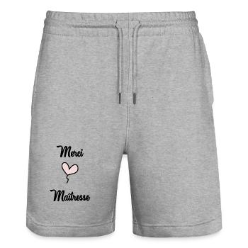 GELIEBTE - Stanley/Stella Unisex Bio Joggingshorts Trainer  - Grau meliert - Vorne - Nik (191cm) & Marisol (170cm)