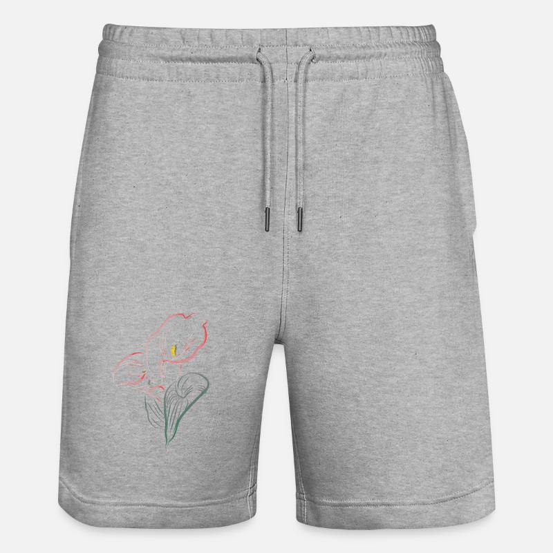 CALLA mix Rot-Pink - Stanley/Stella Unisex Bio Joggingshorts Trainer  - Grau meliert