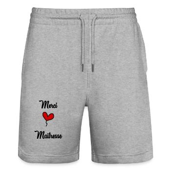 THANK YOU. MISTRESS - Stanley/Stella Trainer Unisex Organic Jogging Shorts - heather grey - Front - Nik (191cm) & Marisol (170cm)