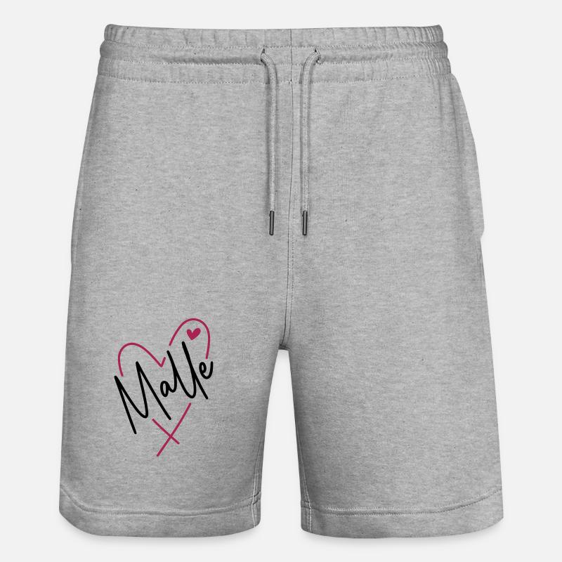 Malle Herz - Stanley/Stella Unisex Bio Joggingshorts Trainer  - Grau meliert