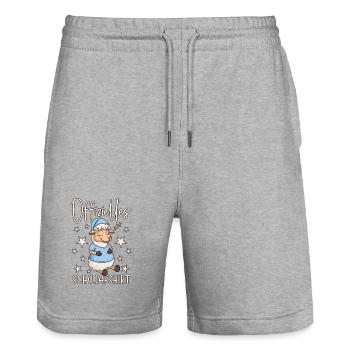 Schafshirt Schlafen Offizielles Schlafshirt Schaf - Stanley/Stella Unisex Bio Joggingshorts Trainer  - Grau meliert - Vorne - Nik (191cm) & Marisol (170cm)