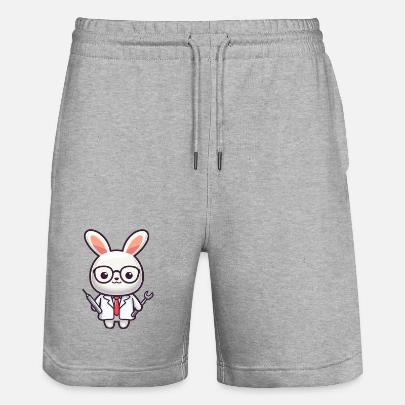 Doktor Bunny: Der Karottenpfleger - Stanley/Stella Unisex Bio Joggingshorts Trainer  - Grau meliert