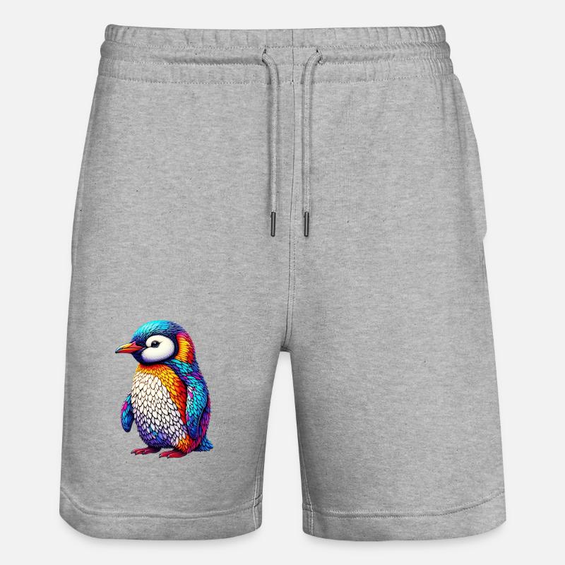 Pinguin - Stanley/Stella Unisex Bio Joggingshorts Trainer  - Grau meliert